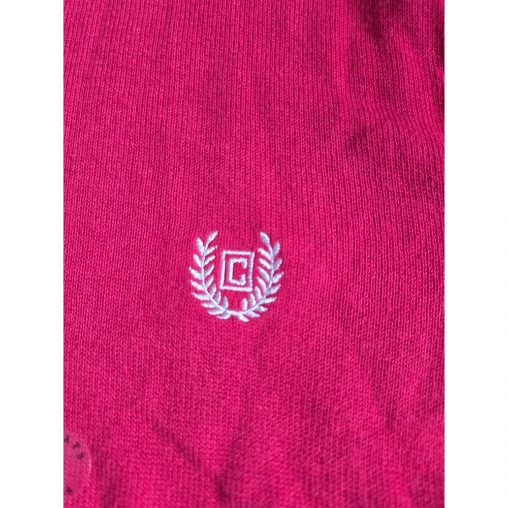 Chaps Sweater Vest Mens Lg Red Sleeveless Cotton Pullover 1/4 Zip Mock Neck NWT